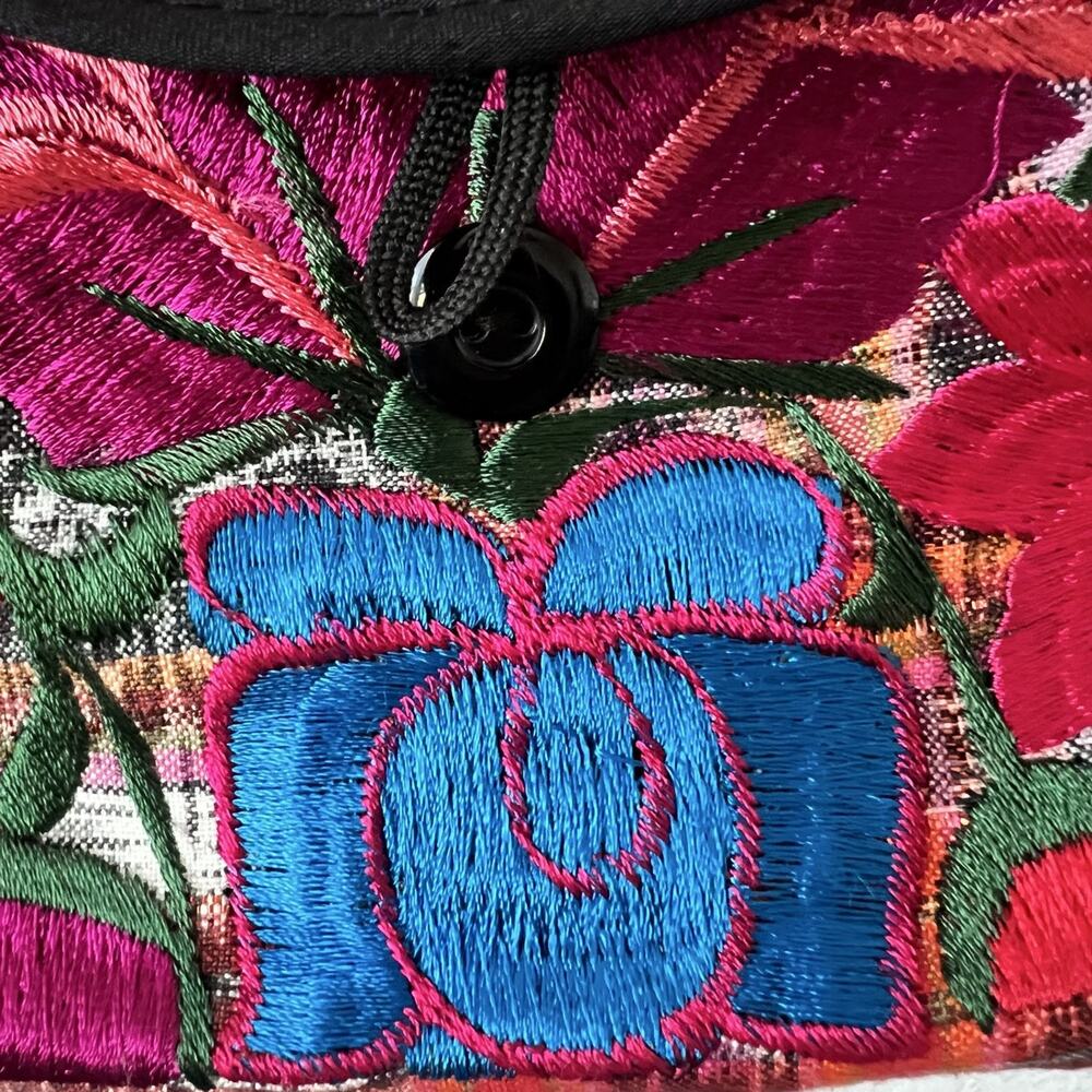 Embroidered Floral Plaid Patchwork Crossbody Hobo… - image 7